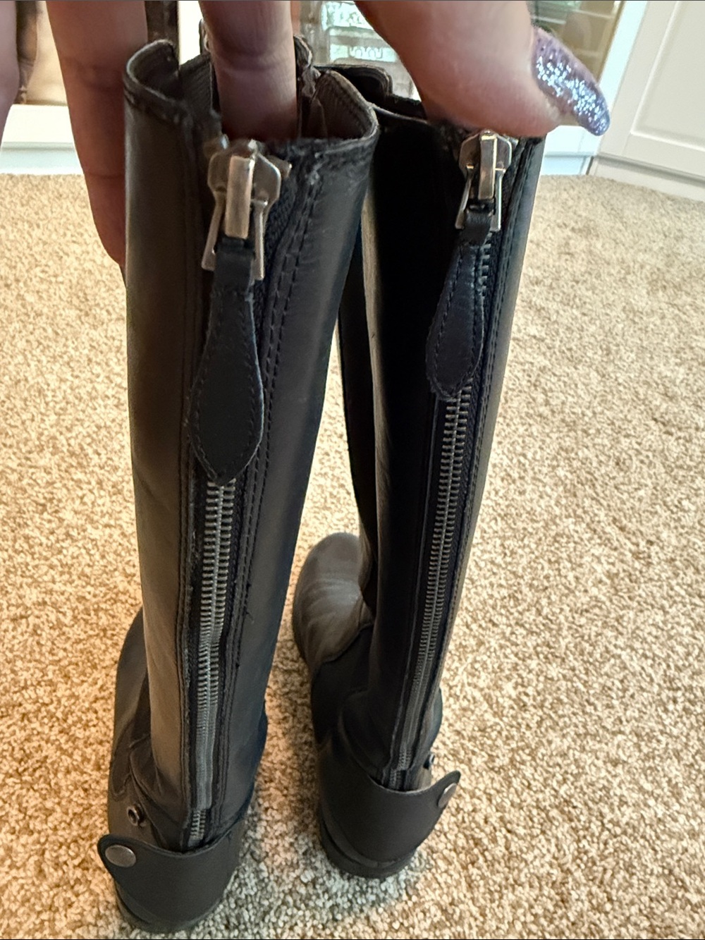 Franco Sarto Black Tall Riding Boots - Picture 2 of 4
